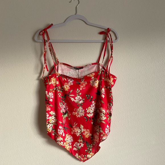 ZARA Print Top Multicolor Floral Spaghetti Straps Blouse NWT - Picture 7 of 16